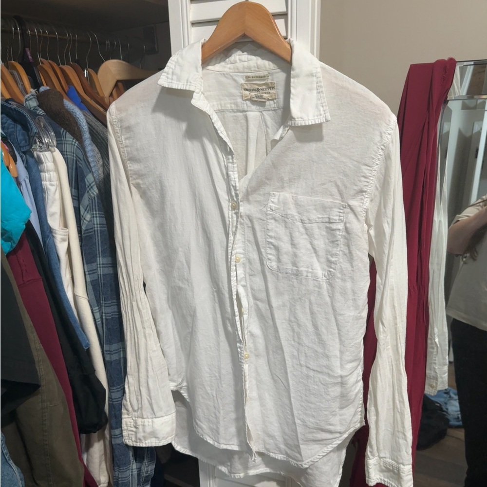 Denim & Supply by Ralph Lauren White Cotton Flowy Button down shirt